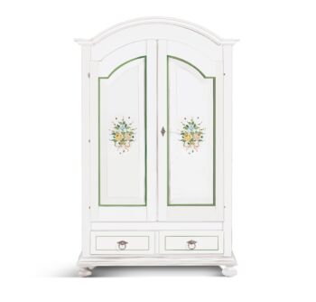 Armadio 2 ante finitura bianco con decori