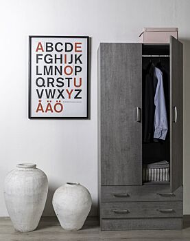 Armadio due ante offerta finitura cemento dark