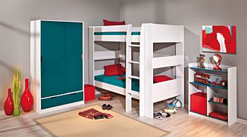 Letto a castello trasformabile in 2 letti in legno massello