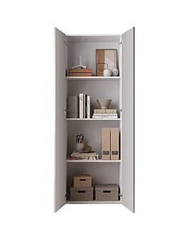 Armadio 2 ante e 3 ripiani H.180 cm, finitura Bianco 