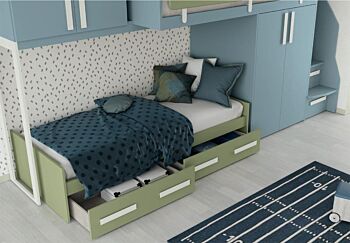 Camerette bimbo, Cameretta Jonathan in finitura Cadaques e Bianco Opaco