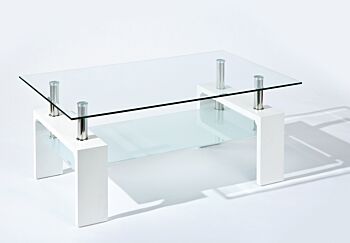 Tavolino da caffè in vetro di design moderno  bianco