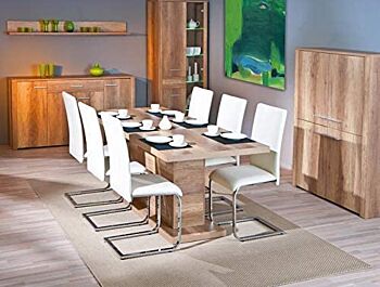 Tavolo allungabile in laminato, finitura rovere - 160x90 cm