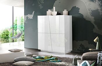 Pratica Madia credenza alta 4 ante bianco lucido