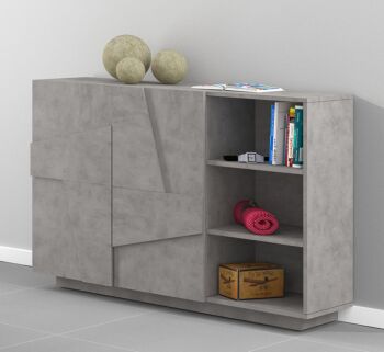 Madia particolare con disegni geometrici, finitura Beton Zenzero Shop