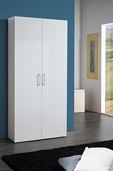 Scarpiera 2 ante battenti in finitura bianco lucido