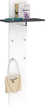 Appendiabiti da ingresso, bianco lucido e ardesia, made in Italy