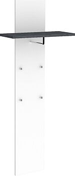 Appendiabiti da ingresso, bianco lucido e ardesia, made in Italy