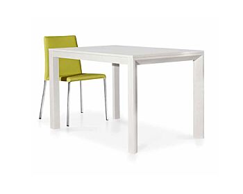 Tavolo di design allungabile in legno, finitura bianco frassinato