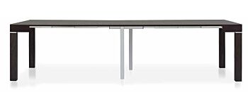 Consolle allungabile in legno, finitura wenge', apertura con binario