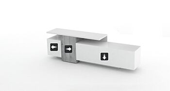 Porta tv moderno bianco e beton, made in Italy in offerta