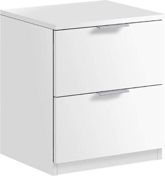 Comodino di design a 2 cassetti finitura bianco opaco