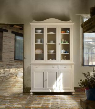 Credenza 3 ante + alzata 3 ante, finitura sabbia