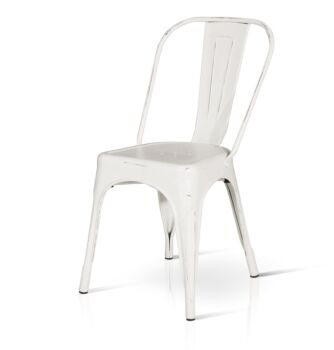 Sedia Stile Industry, struttura in metallo etnica colore Bianco