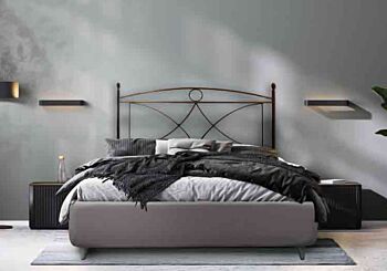 letto in ferro matrimoniale grafite nero
