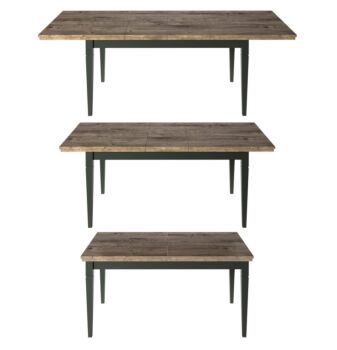 Tavolo L.160 allungabile finitura verde scuro e quercia