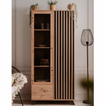 Offerta Vetrina stile nordico, finitura Rovere Oak e Antracite 