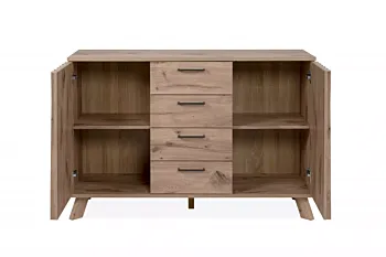 credenza 2 ante e 4 cassetti, finitura Quercia del Nord