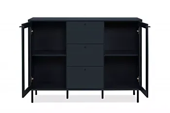 nuova Conveniente Madia 2 ante e 3 cassetti, finitura Blu scuro