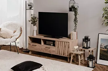 Mobile TV stile nordik finitura Quercia 