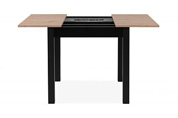 Tavolo allungabile stile nordico, finitura Rovere oak e Nero