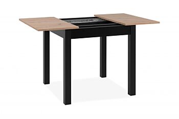 Tavolo allungabile stile nordico, finitura Rovere oak e Nero