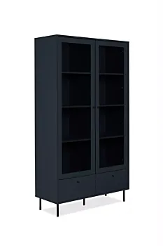 Elegante Vetrina a 2 ante finitura Blu scuro in offerta 