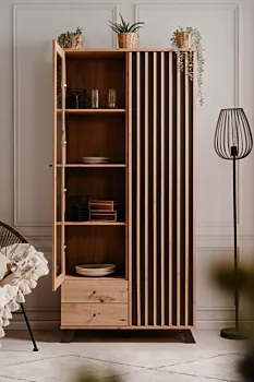 Offerta Vetrina stile nordico, finitura Rovere Oak e Antracite 