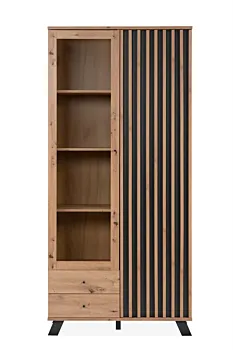 Offerta Vetrina stile nordico, finitura Rovere Oak e Antracite 
