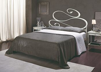 Letto in ferro battuto prezzi bassi, in finitura Argento lucido