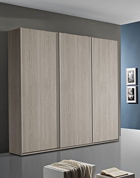 Armadio di design con 3 ante scorrevoli in finitura Grigio reina