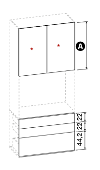 Armadio con vano tv, 3 cassetti e 4 ante, Bianco opaco