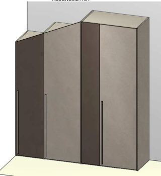 Armadio mansarda 4 ante, Bronzo e Sandstone, L.199