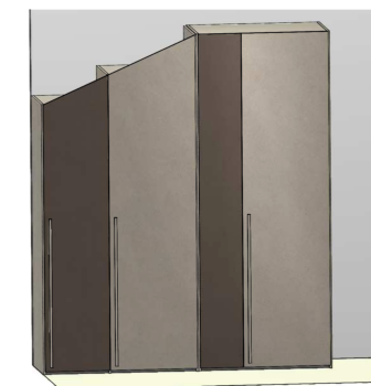 Armadio mansarda 4 ante, Bronzo e Sandstone, L.199