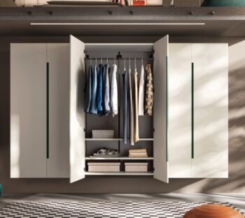 Armadio sospeso Fly collezione Moretti Compact, Quarzo e Pavone