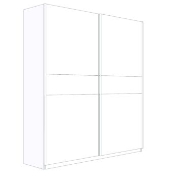 Armadio 2 ante scorrevoli, Bianco opaco, L.220