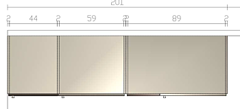 Armadio mansarda 4 ante, Bronzo e Sandstone, L.199