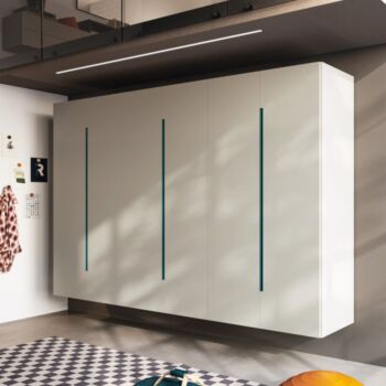 Armadio sospeso Fly collezione Moretti Compact, Quarzo e Pavone