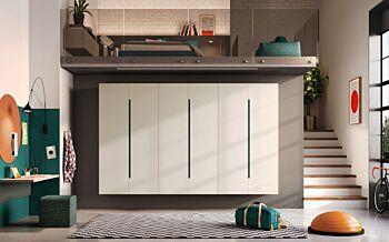 Armadio sospeso Fly collezione Moretti Compact, Quarzo e Pavone