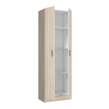 Armadio multiuso 2 ante, finitura Rovere chiaro 