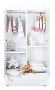 Culla moderna Baloo con ruote, finitura Choco con decori