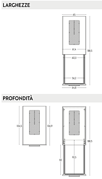 Armadio estraibile Moretti Compact, Quarzo e Dalia, L.130