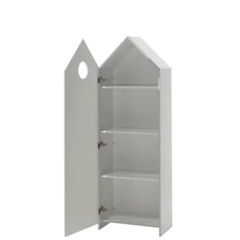 Armadietto per bambini, 58x172x37 h cm, color Bianco e Rosa Zenzero Shop
