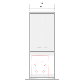 Armadio lavatrice a 2 ante, Noce e Miele, L.90