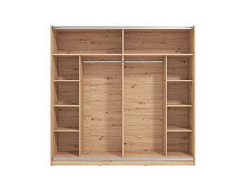Armadio scorrevole L.220, stile industy, finitura Rovere