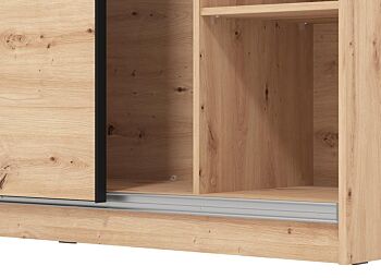 Armadio scorrevole L.220, stile industy, finitura Rovere