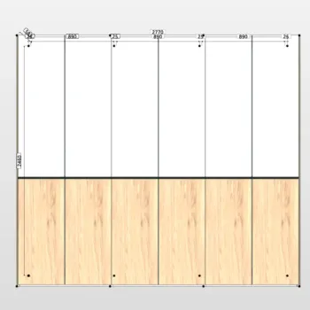 Armadio 6 ante battenti, Bianco seta e Rovere nodato, L.277 H.246 P.61 Zenzero Shop