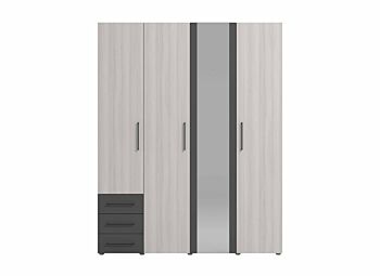 armadio stile industriale bianco frassino