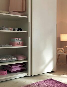 Armadio scorrevole L.155 Moretti Compact, Frassino Bianco