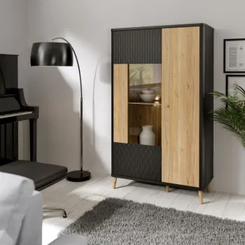 vetrina finitura rovere mauvella e nero